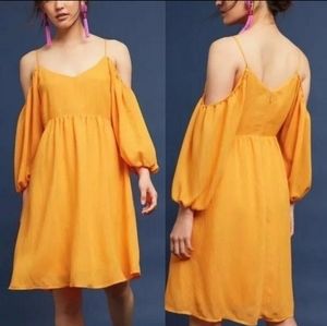 NWT Anthropologie Moulinette Soeurs Carina Dress in Mango Yellow sz Large